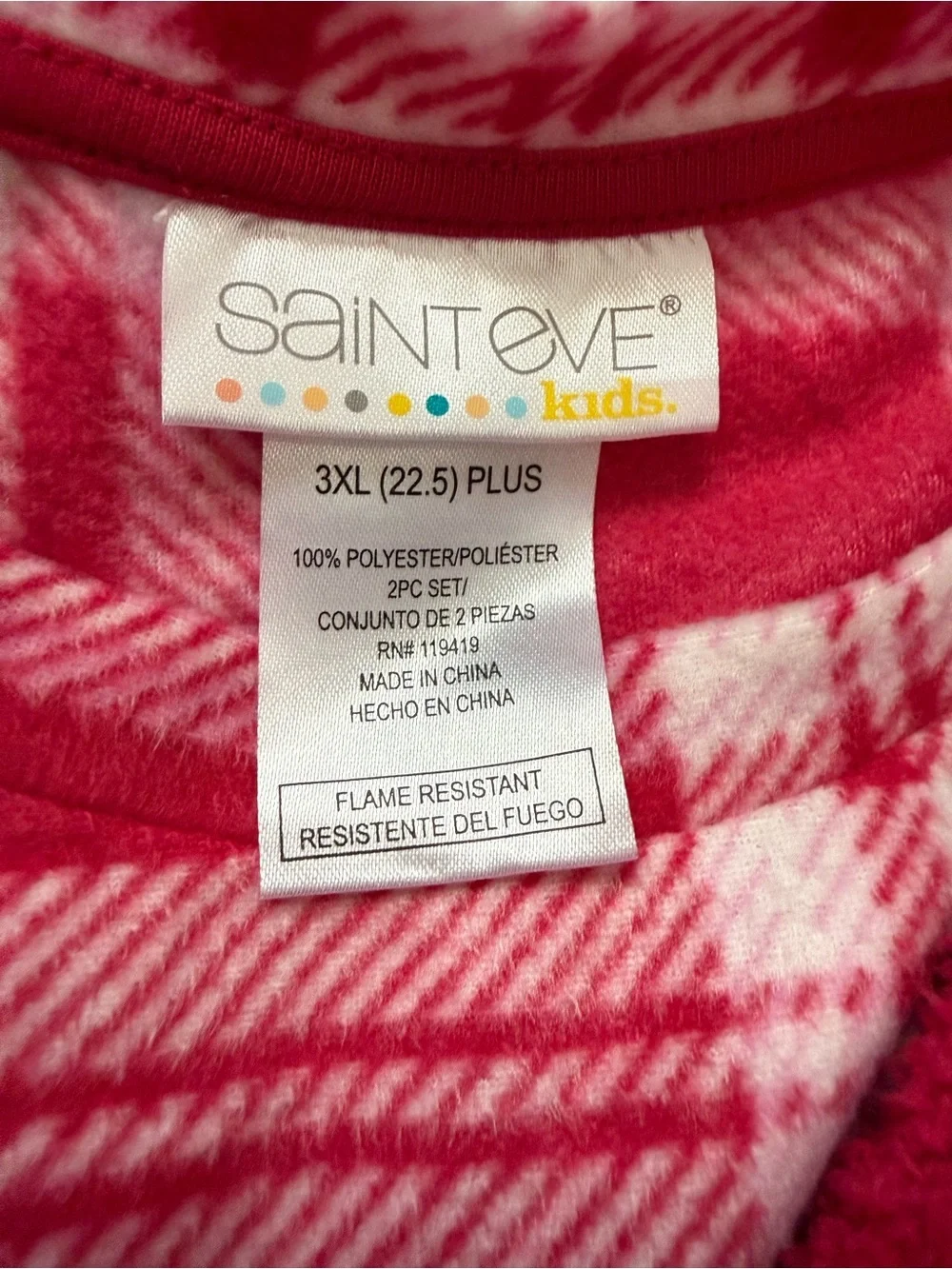 Girls Cozy Pink Plaid Fleece Pajama Set